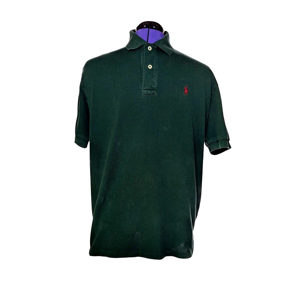 Polo by Ralph Lauren Men's Green Polo Shirt. Size L . Pre-Owned.